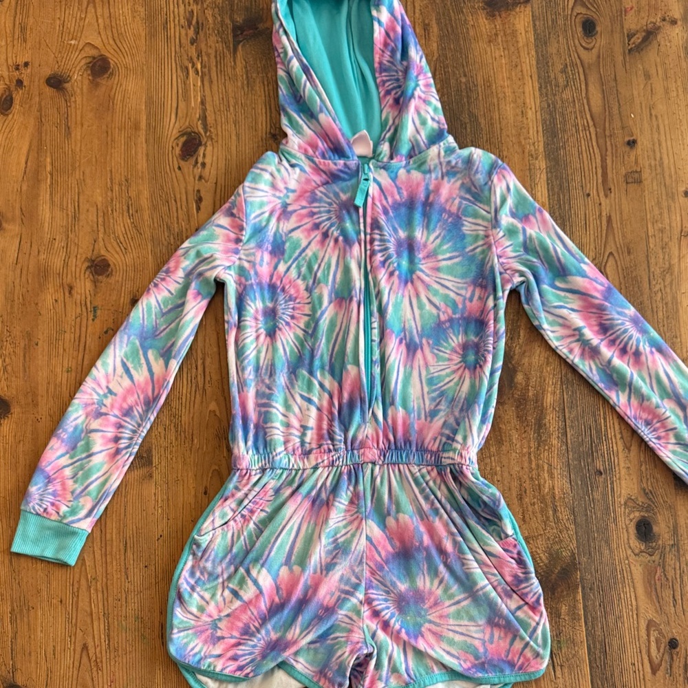 Girls Tie-Dye Hooded Romper/ size L